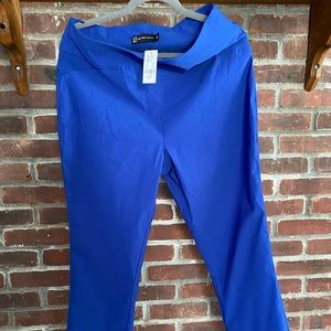 NY&CO-Whitney High-Waisted Pull-On Slim-Leg Ankle Pant-LARGE-NWT-BLUE